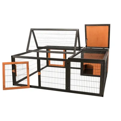 Enclos avec couverture pour lapin