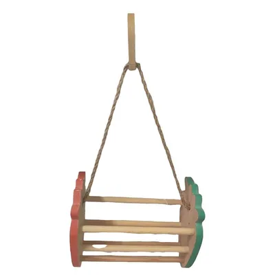 Mangeoire à foin en bois orange et vert