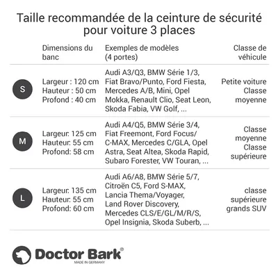 Doctor Bark Housse de siège auto 3 places