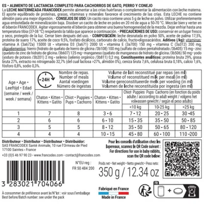 Lait maternisé complet 350 g pour chiot, chaton, lapereau Lait maternisé complet 350 g pour chiot, chaton, lapereau