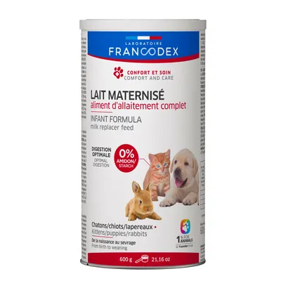 Francodex - Lait maternisé complet 600 g pour chiot, chaton, lapereau Francodex - Lait maternisé complet 600 g pour chiot, chaton, lapereau