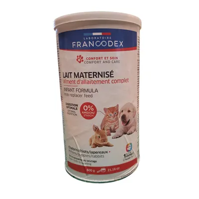 Francodex - Lait maternisé complet 600 g pour chiot, chaton, lapereau