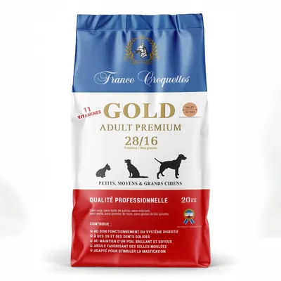 France Croquettes pour chien adulte toutes tailles gold adult premium 28/16 France Croquettes pour chien adulte toutes tailles gold adult premium 28/16