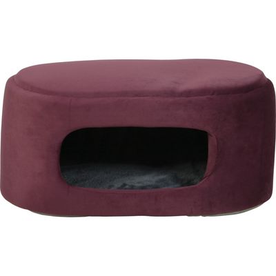 Coussin grotte ovale bordeaux Louise