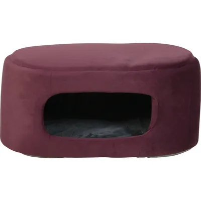Coussin grotte ovale bordeaux Louise