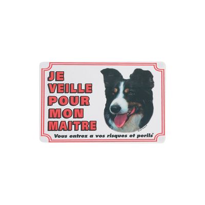Flamingo - Panneau portail Border Colley. chien.