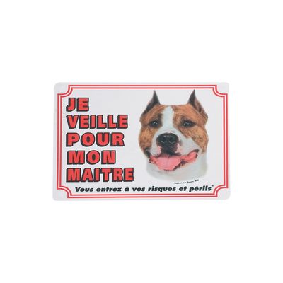 Flamingo - Panneau portail American Staffordshire Terrier chien
