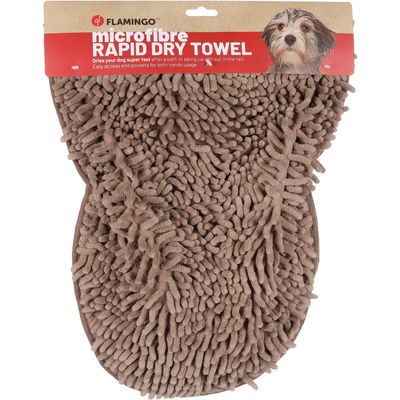 Serviette absorbante en microfibre Pakka taupe pour chien