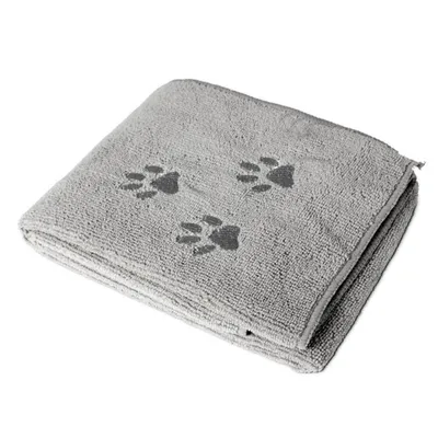 animallparadise - Serviette microfibre super absorbante, grise, 50 x 80 cm