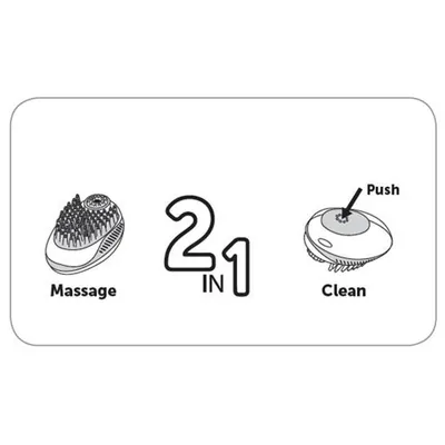 Brosse de shampouinage nettoyage et de massage 2 en 1 pour chien
