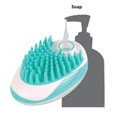 Flamingo - Brosse de shampouinage nettoyage et de massage 2 en 1 pour chien