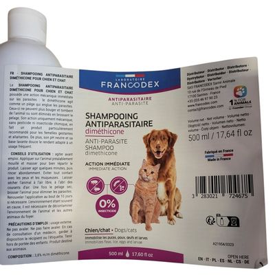 Shampooing Antiparasitaire Diméthicone 500ml