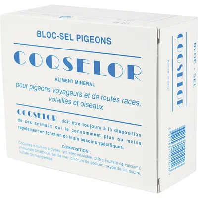 Bloc sels minéraux 1 kg coqselor pour volaille et oiseaux