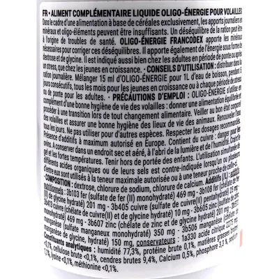 Francodex - Oligo- Énergie rééquilibre la ration alimentaire 250 ml