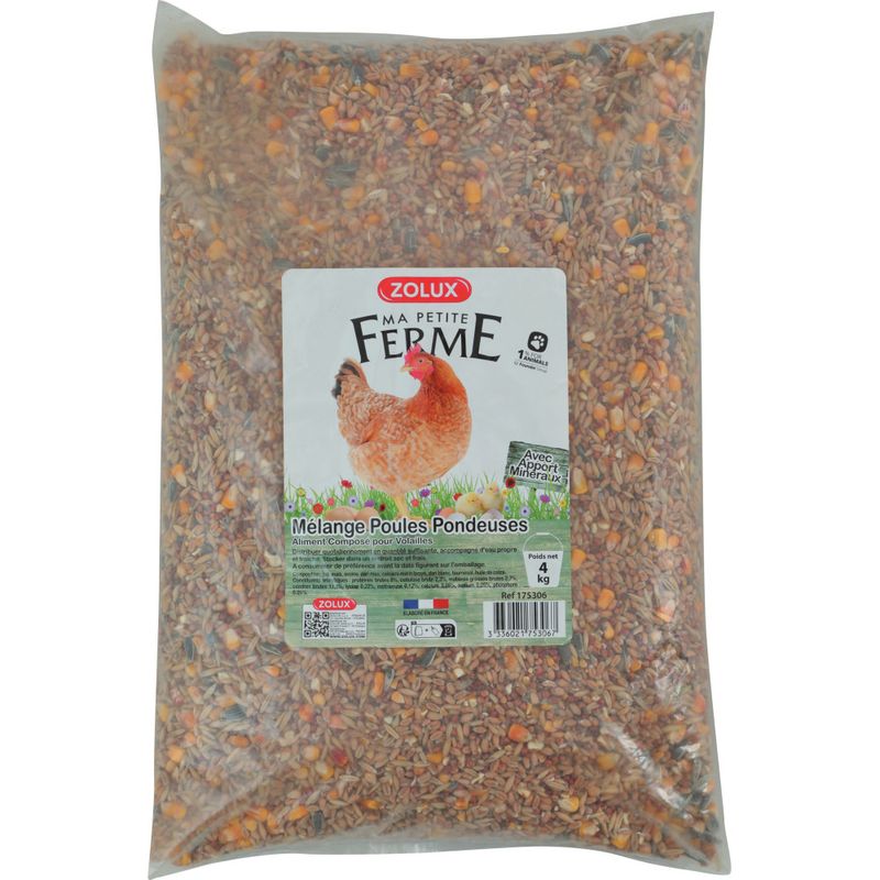 zolux - Aliment composé mélange pour poules pondeuses 4 kg basse cour