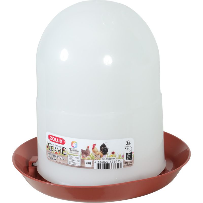 zolux - Mangeoire silo en plastique 2 kg  pour basse cour