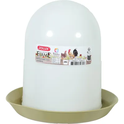 Mangeoire silo en plastique 2 kg vert pour basse cour