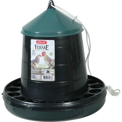 zolux - Mangeoire silo en plastique recyclé vert, capacité 4 kg, basse cour
