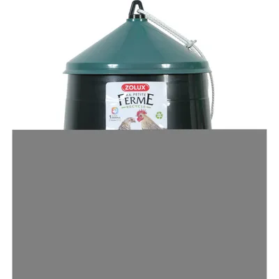Mangeoire silo en plastique recyclé vert, capacité 4 kg, basse cour