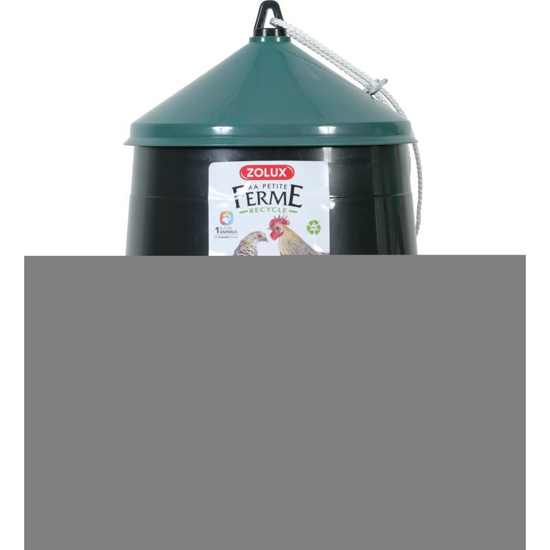 zolux - Mangeoire silo en plastique recyclé vert, capacité 4 kg, basse cour
