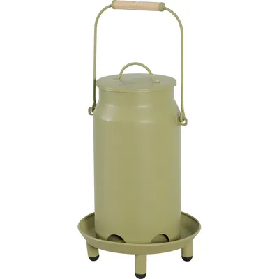 Mangeoire métal broc seau ø 24  x 40 cm vert pour basse cour