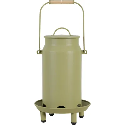 Mangeoire métal broc seau ø 24  x 40 cm vert pour basse cour