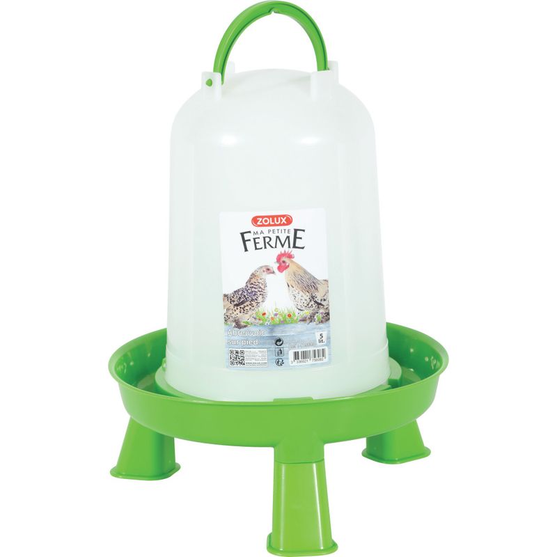zolux - Abreuvoir en plastique avec pieds capacité 5 litres basse cour