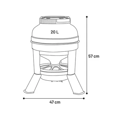 Mangeoire en plastique sur pieds, 20 Litres, pour poules