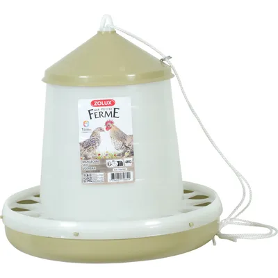 Mangeoire silo en plastique vert, capacité 4 kg, basse cour