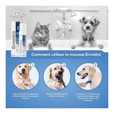 LDCA - Ermidra Mousse 200 ml - Soin Sans Rinçage Chien et Chat