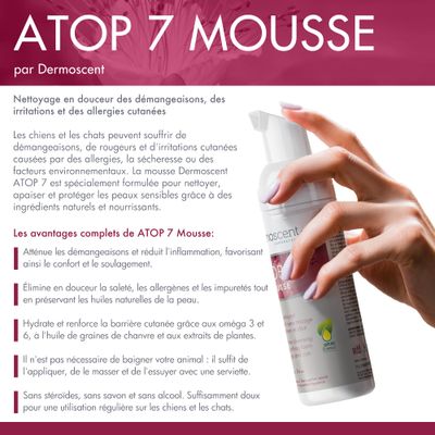 DERMOSCENT - ATOP-7 MOUSSE CHIEN ET CHAT - DERMOSCENT