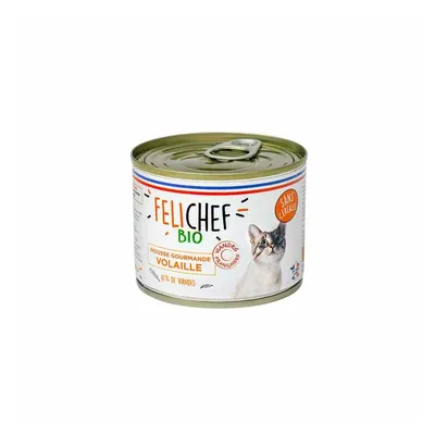 FELICHEF - TERRINE BIO CHAT ADULTE MOUSSE POULET SANS CEREALE