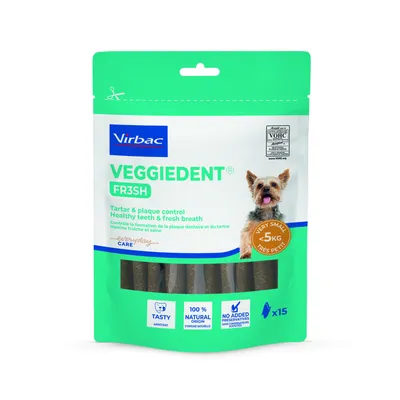 VIRBAC - Friandises   chiens de -5 kg - VEGGIEDENT ZEN XS