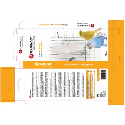 Flamingo - Un Os de seiche blanc 23 cm avec support pour oiseaux