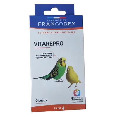 Francodex - Vitarepro 15 ml Aliment complémentaire pour oiseaux de cage et Francodex - Vitarepro 15 ml Aliment complémentaire pour oiseaux de cage et