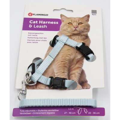 Harnais et laisse de 1,10 mètre  clair pour chat
