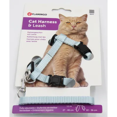 Harnais et laisse de 1,10 mètre  clair pour chat