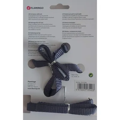 Harnais et laisse 1,10 m pour chat réglable granite – nylon respirant Harnais et laisse 1,10 m pour chat réglable granite – nylon respirant