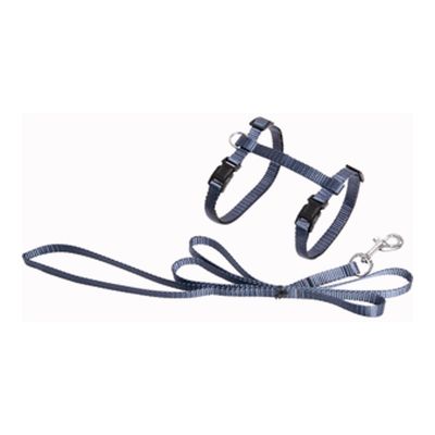 Harnais et laisse 1,10 m pour chat réglable  granite – nylon respirant