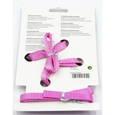 Harnais et laisse de 1,10 mètre couleur rose, pour chat,