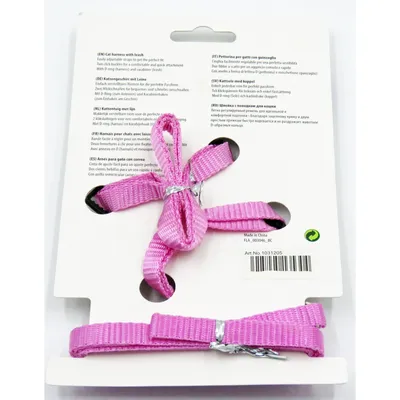 Harnais et laisse de 1,10 mètre couleur rose, pour chat,