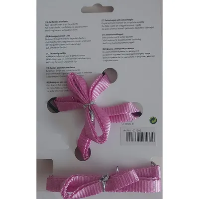 Harnais et laisse de 1,10 mètre couleur rose, pour chat,
