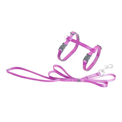 Harnais et laisse de 1,10 mètre couleur rose, pour chat, Harnais et laisse de 1,10 mètre couleur rose, pour chat,