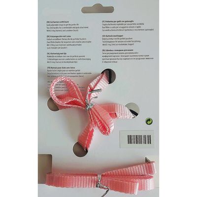 Harnais et laisse de 1,10 mètre rose clair pour chat