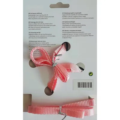 Harnais et laisse de 1,10 mètre rose clair pour chat