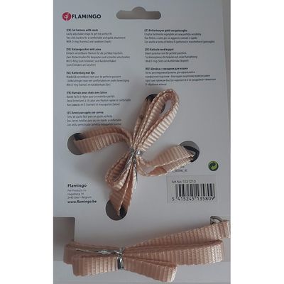 Harnais et laisse de 1,10 mètre beige pour chat