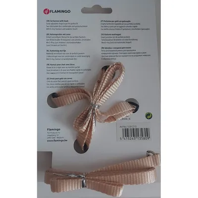 Flamingo - Harnais et laisse de 1,10 mètre  beige pour chat