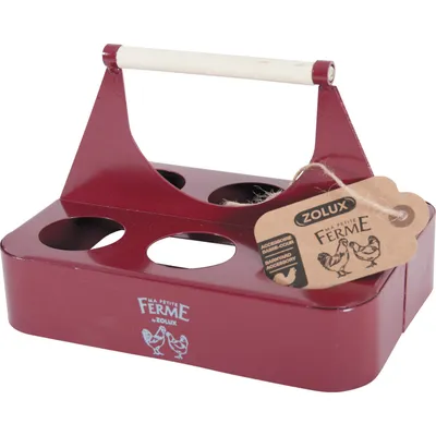 Porte œufs en métal grenat 21.5 x 15 x 14.5 cm basse cour