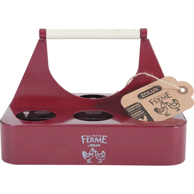 Porte œufs en métal grenat 21.5 x 15 x 14.5 cm basse cour