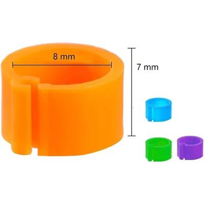 animallparadise - 100 bagues en plastique ø 8mm identification pigeons